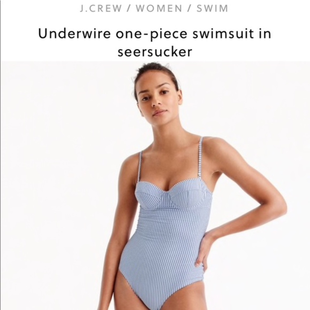 J Crew Seersucker Underwire Swimsuit